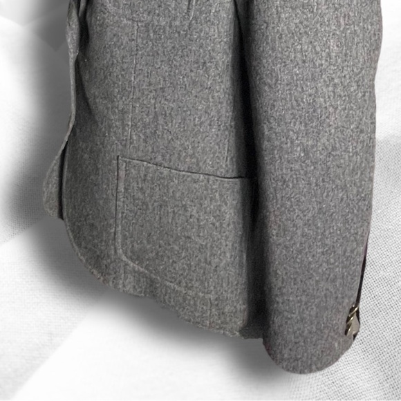 Vintage Chaus Lined 2 Button Boxy Classic Wool Blend Blazer Size 13/14 Gray - Picture 6 of 10